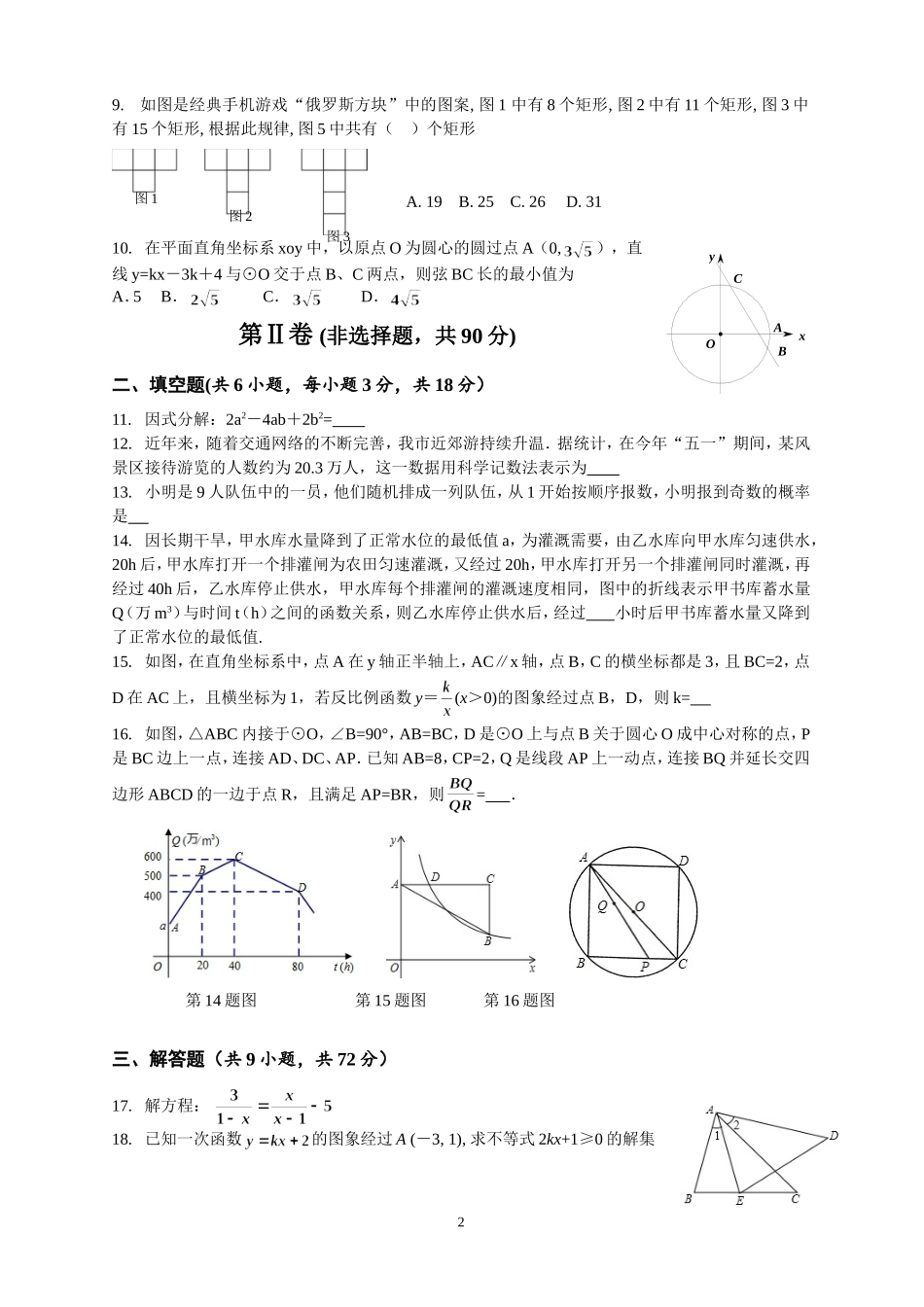 2014年中考模拟试题二（二初程序）_第2页