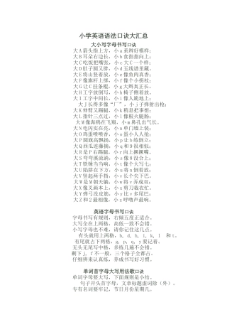 小学英语语法口诀大汇总 (2)