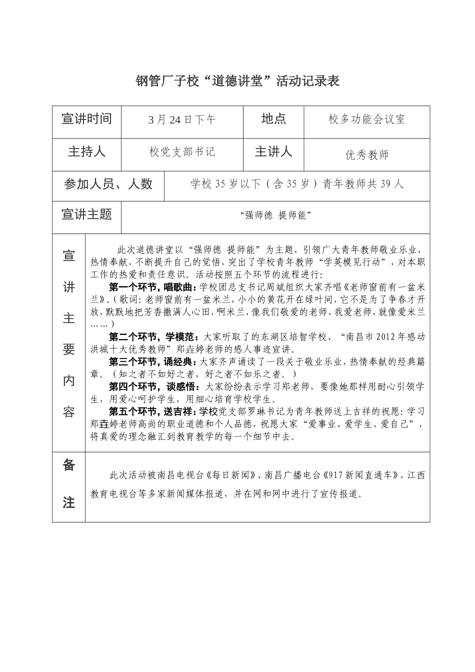 道德讲堂活动记录表_第1页