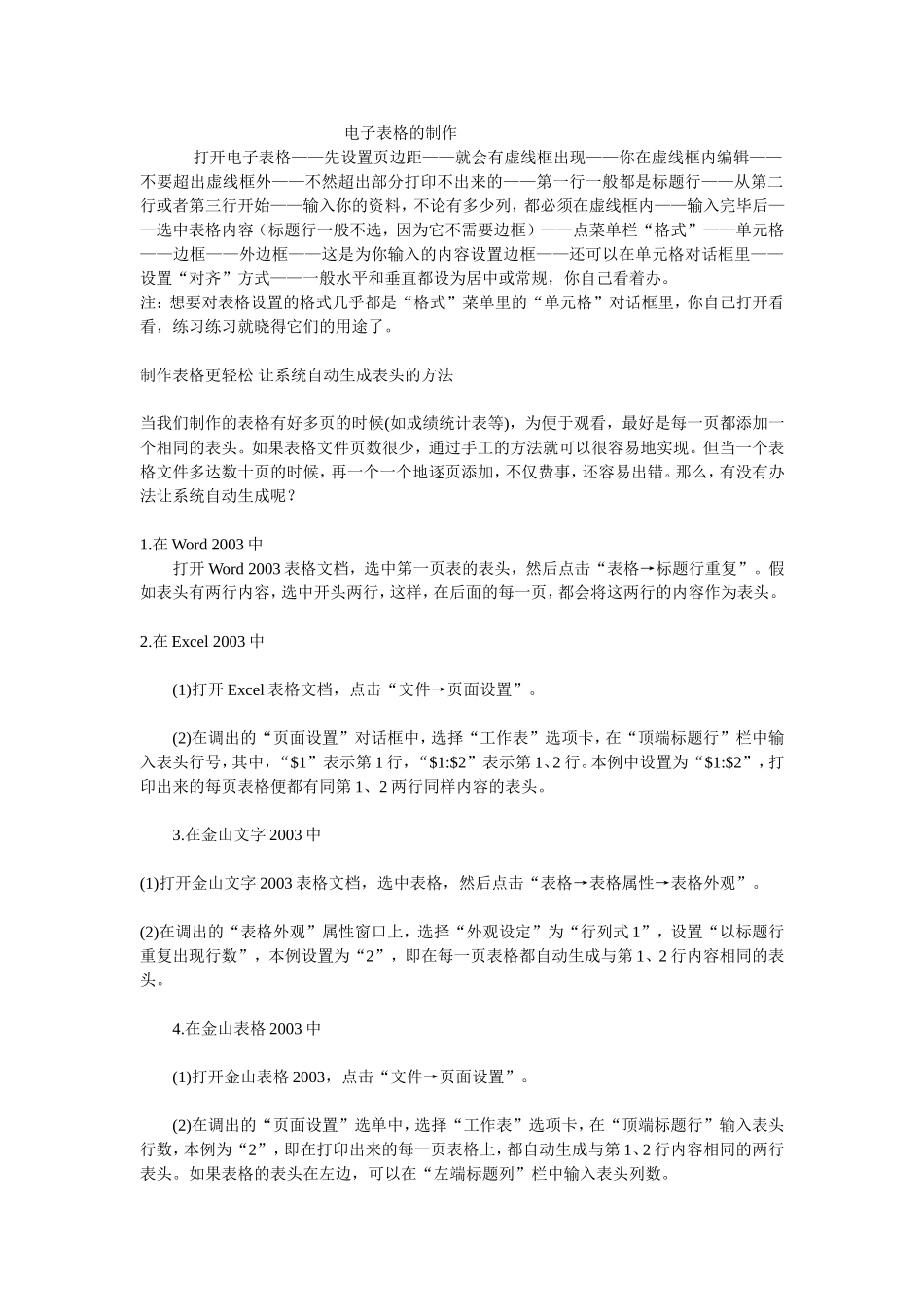 电子表格的制作_第1页
