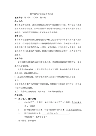 连续两问解决问题教案