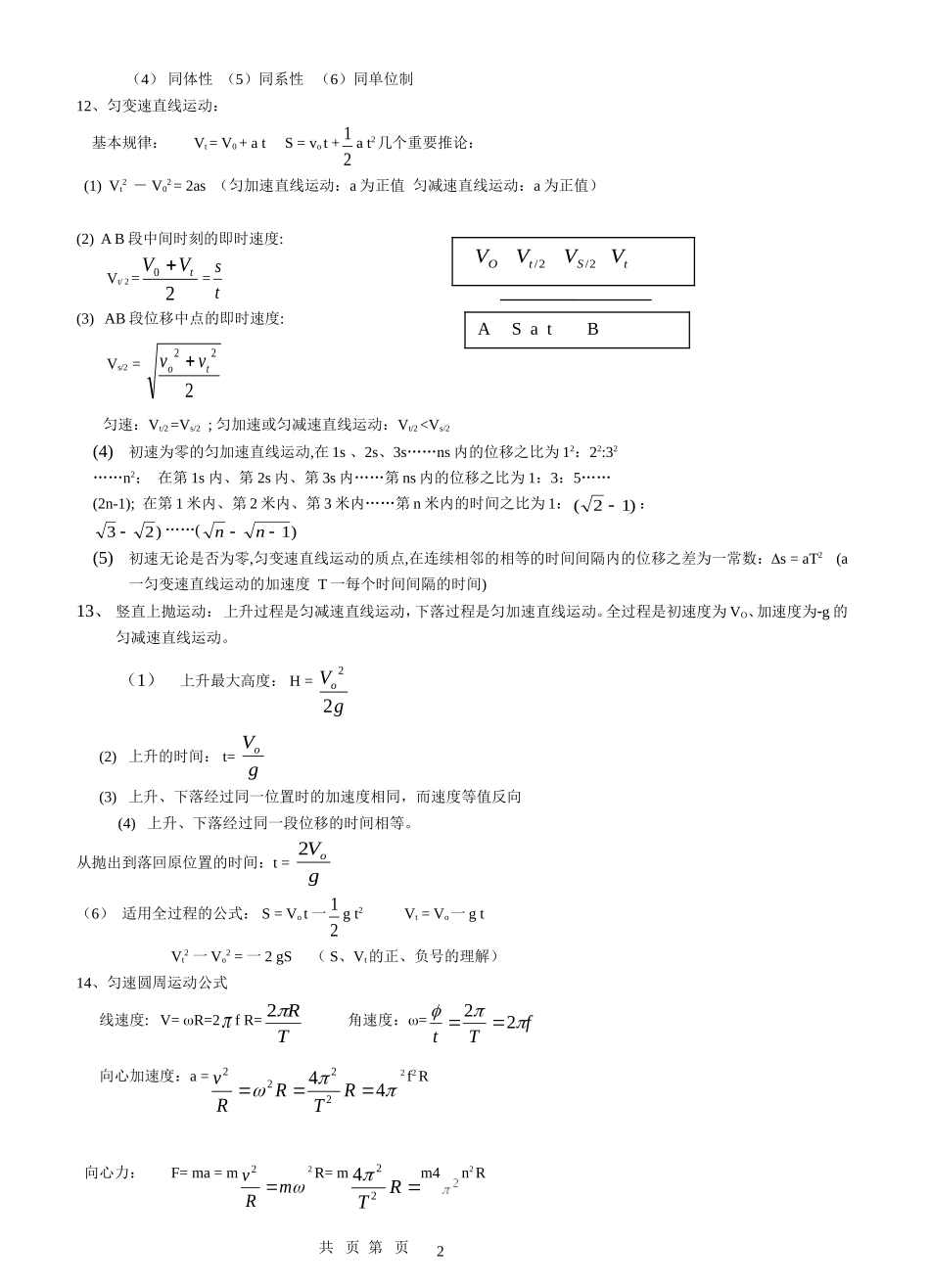 高中物理公式大全[1]_第2页
