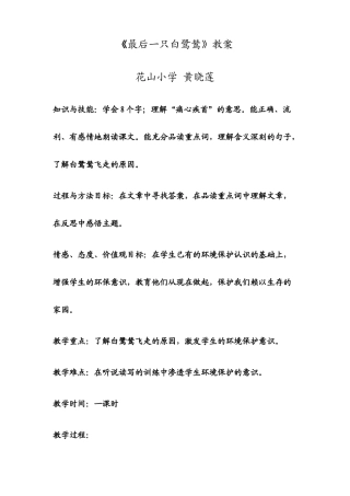 最后一只白鹭鸶