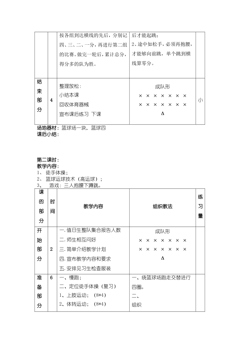 小学体育水平篮球单元教案_第3页