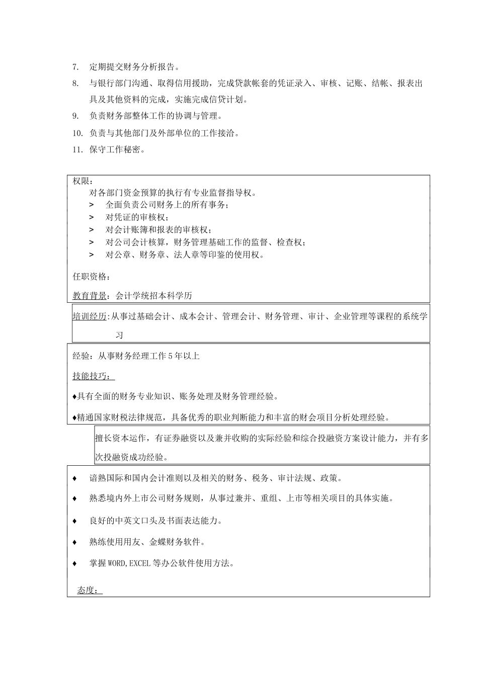 财务部岗位配置及岗位职责_第3页