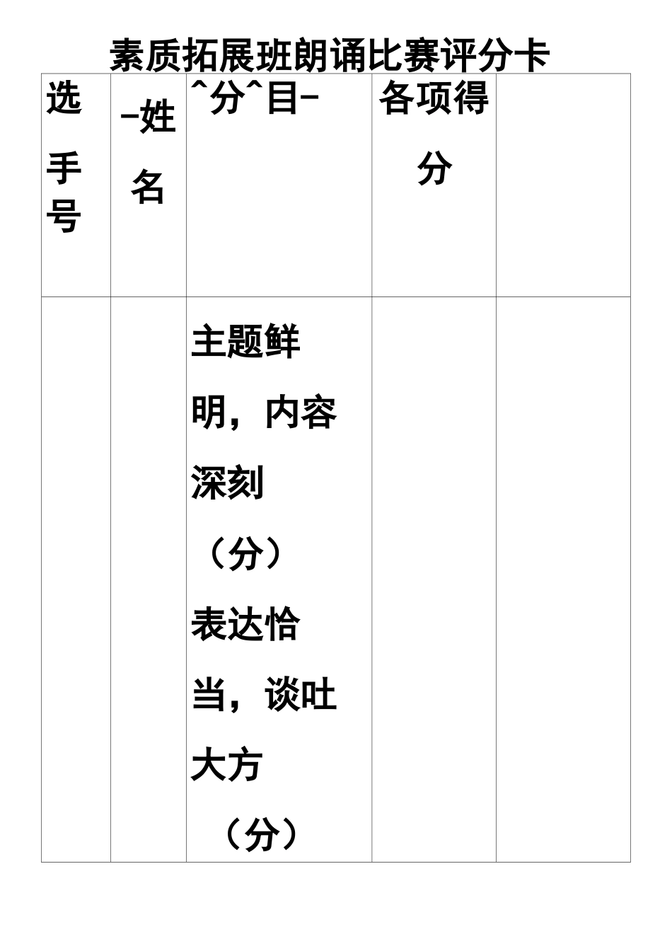 朗诵比赛评分表_第1页