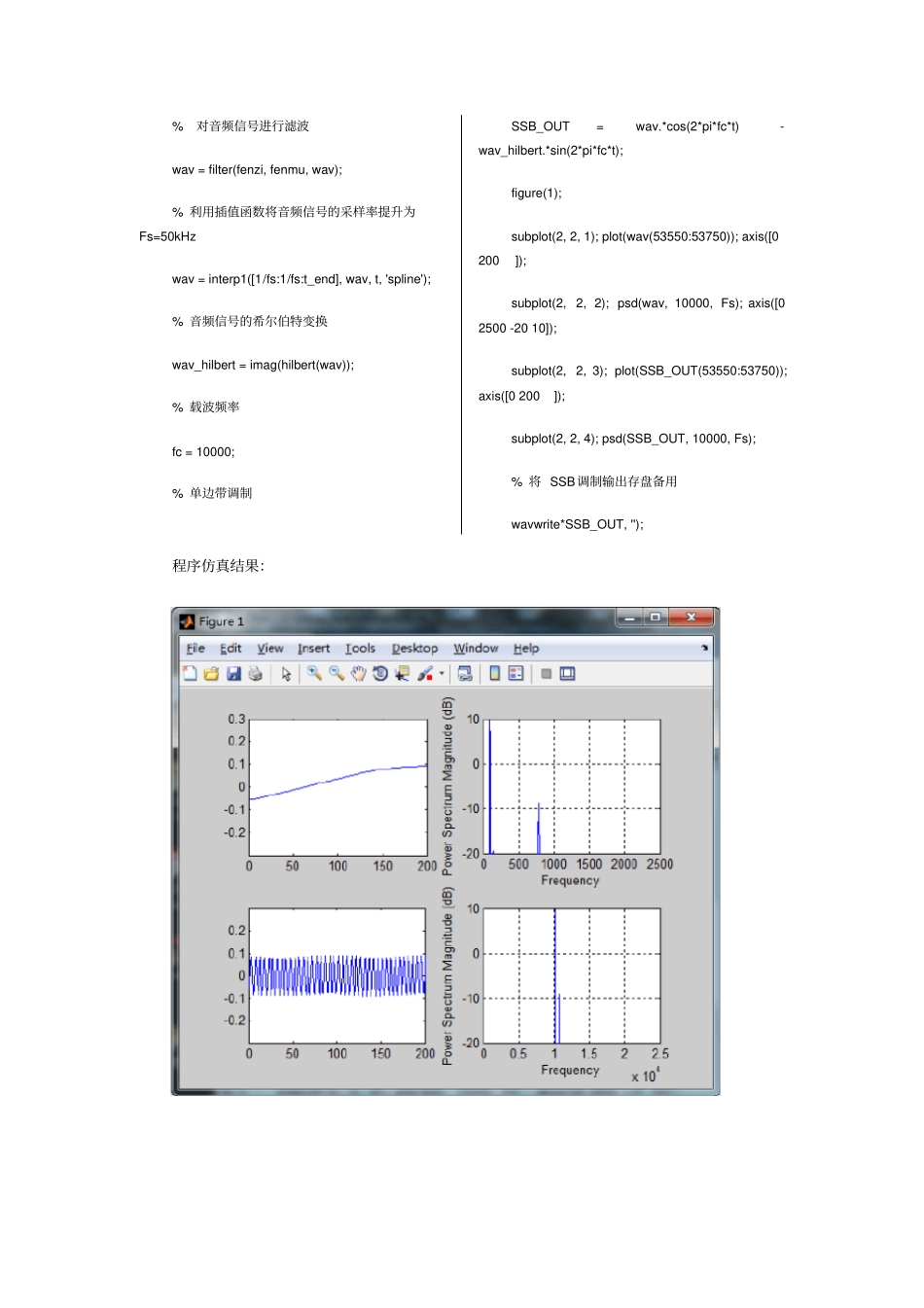 一个简单的单边带电台Matlab仿真_第2页
