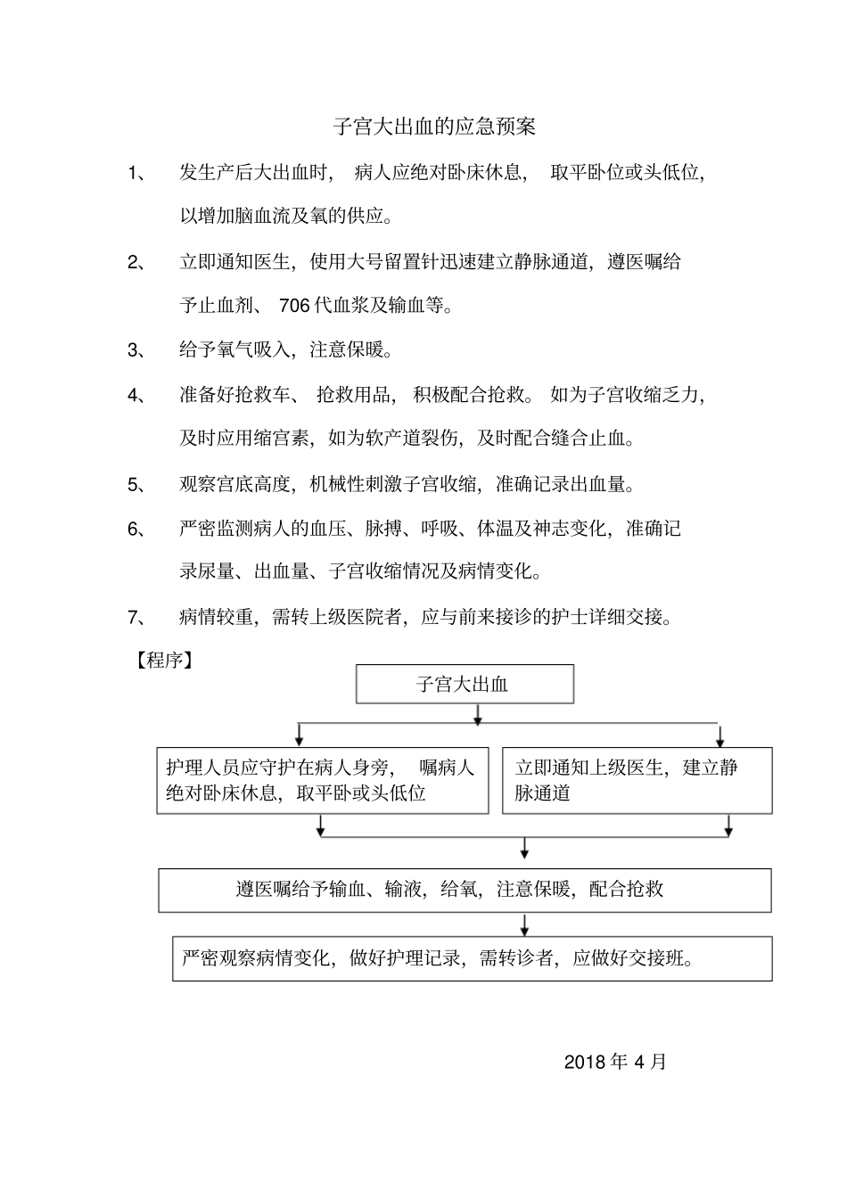 一产后大出血的应急预案_第1页