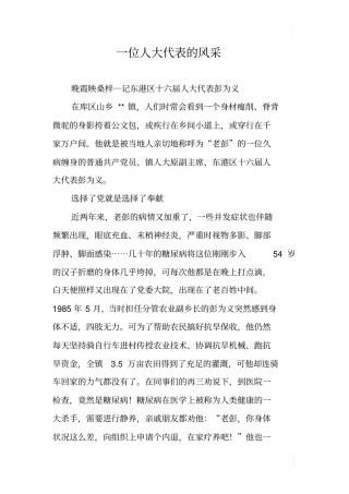 一位人大代表的风采