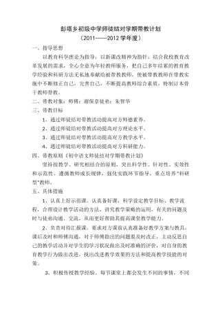 培养青年教师计划