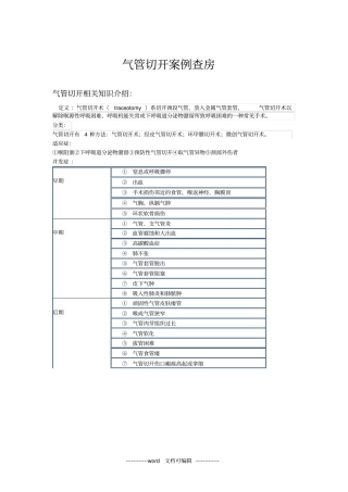 一例气管切开病人的护理查房