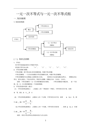 一元一次不等式复习讲义