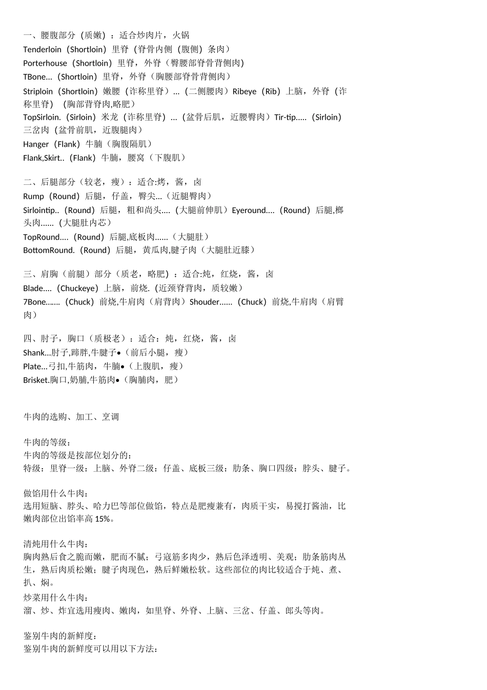 牛肉的部位图解与做法牛肉各个部位分布图及质地简介_第3页