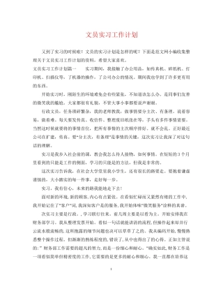 文员实习工作计划