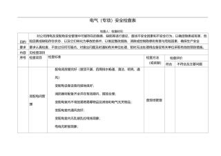 电气设备专项检查表