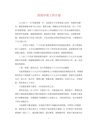 医院年度工作计划22