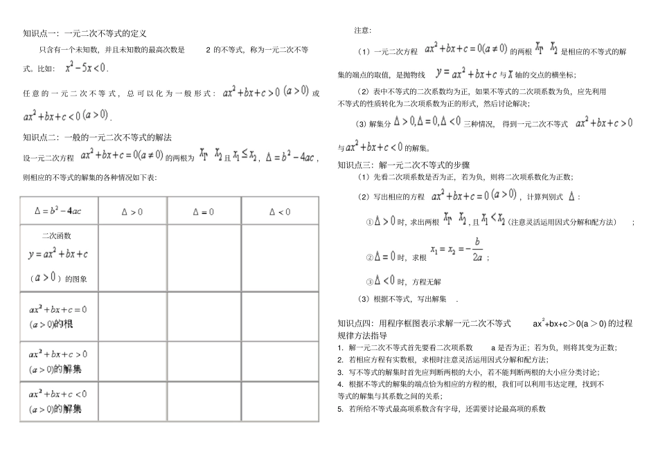 一元二次不等式的解法1_第1页