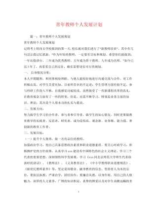 青年教师个人发展计划2)