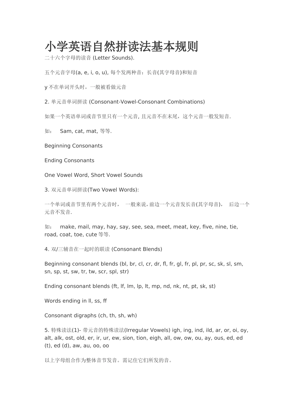 小学英语自然拼读法基本规则_第1页
