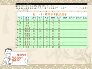 用电子表格自动计算