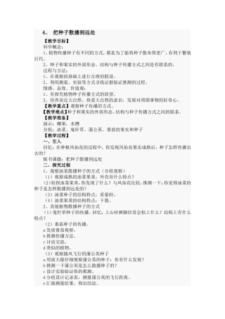 把种子散播到远处（教案）