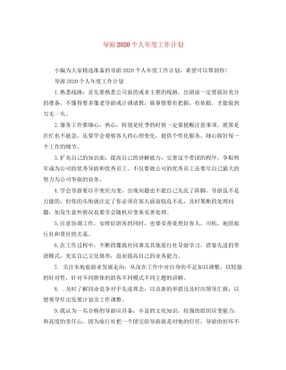 导游个人年度工作计划
