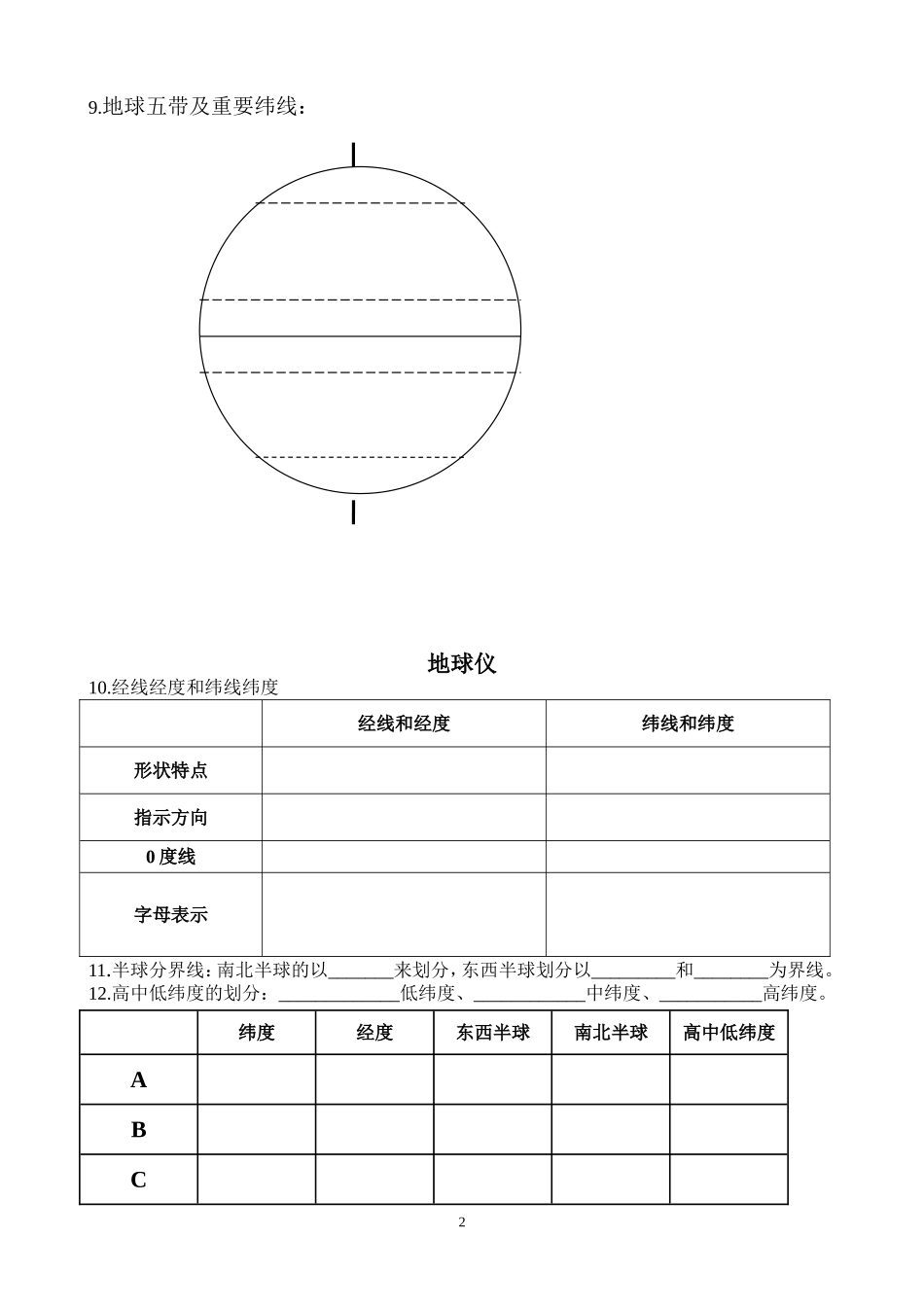 地理基础题复习资料世界地理部（一）_第2页