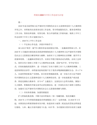 档案局年半年工作总结与计划