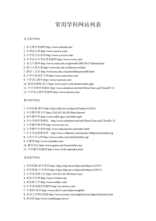 常用学科网站列表