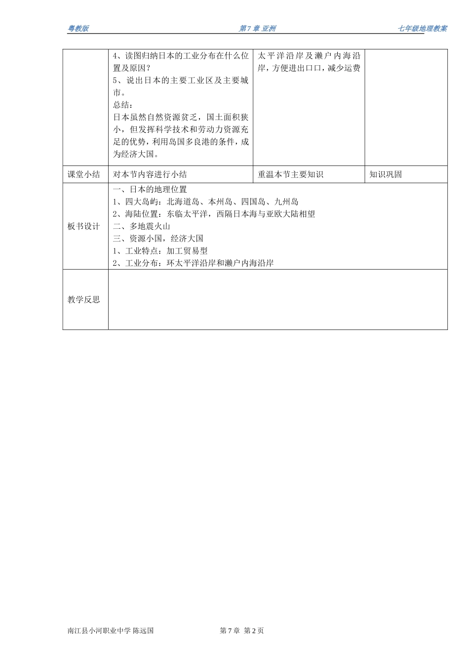 【7年级地理教案】75_日本_第2页