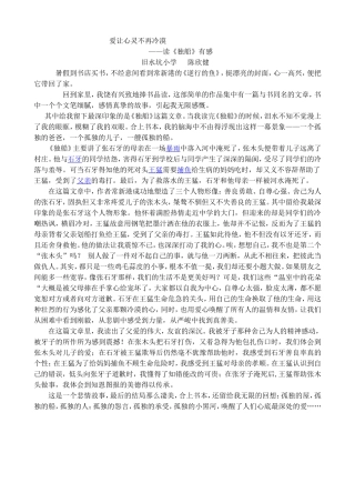 《独船》读后感五（3）班陈欣健