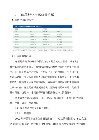 一医药行业场背景分析