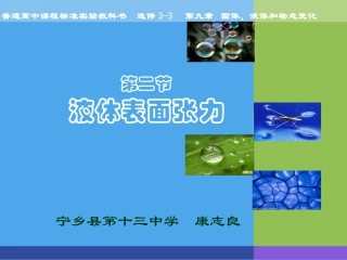 高中物理人教选修3-3《92液体表面张力》教学课件(康志良)