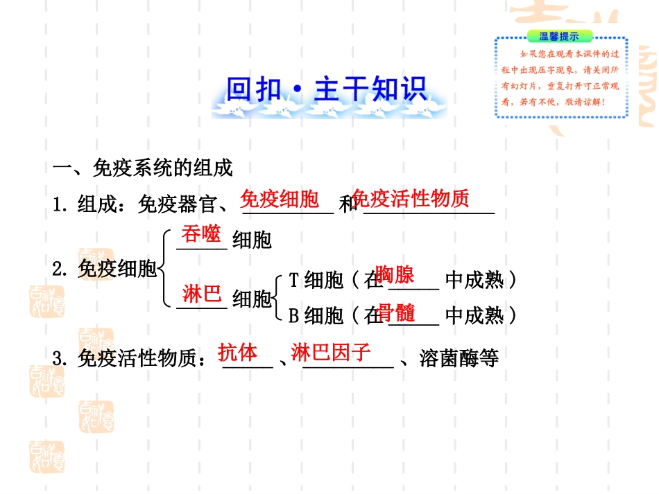 2013届高考一轮生物复习课件：第4节__免疫调节(人教版)_第2页