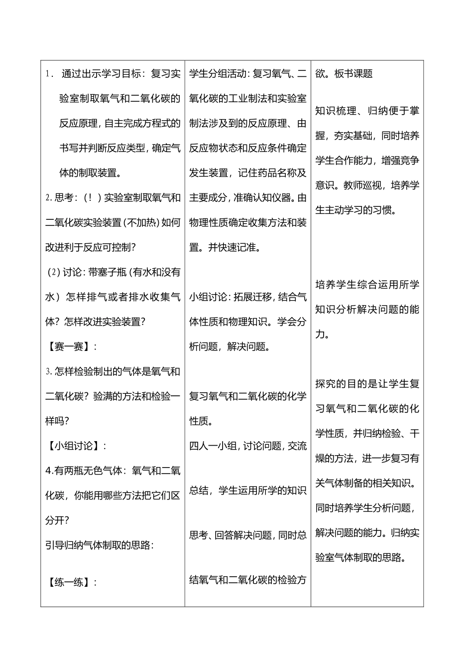 气体制备与检验复习课教案_第2页