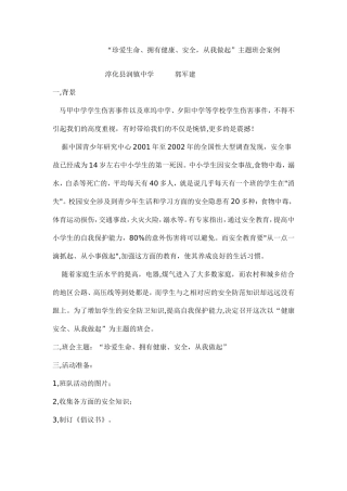 珍爱生命安、全教育案例