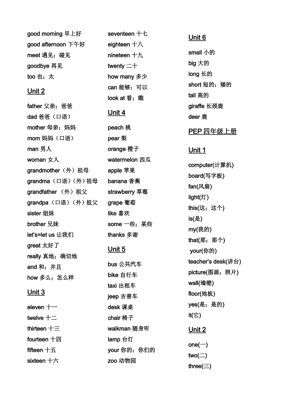 小学英语单词汇总_第2页