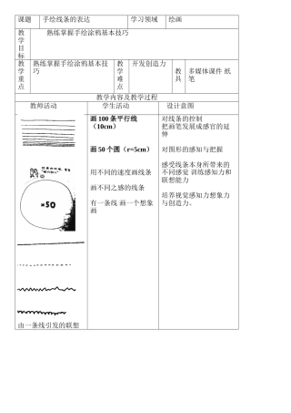 手绘线条的表达教学设计
