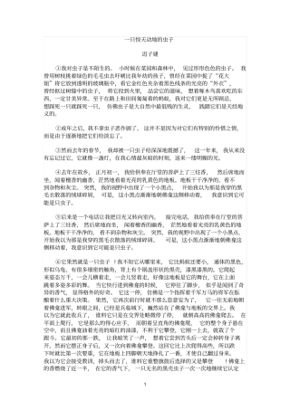 一只惊天动地的虫子迟子建
