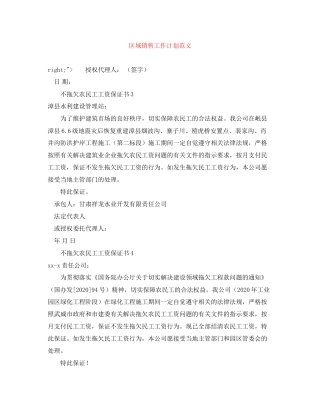 区域销售工作计划范文