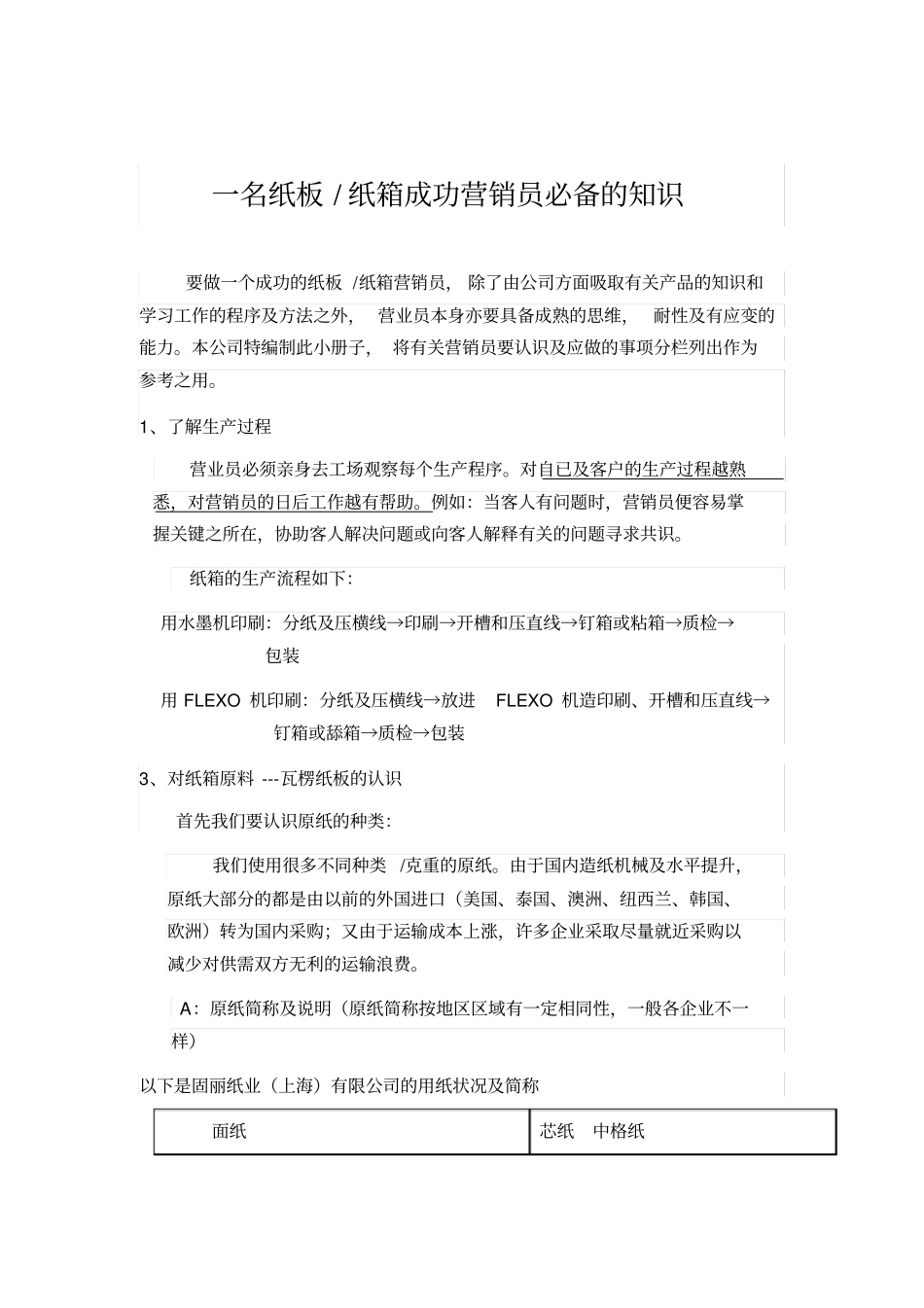 一名纸板纸箱成功营销员必备的知识_第1页
