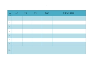 一周日常学习计划安排表