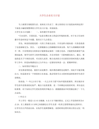 大学生企业实习计划