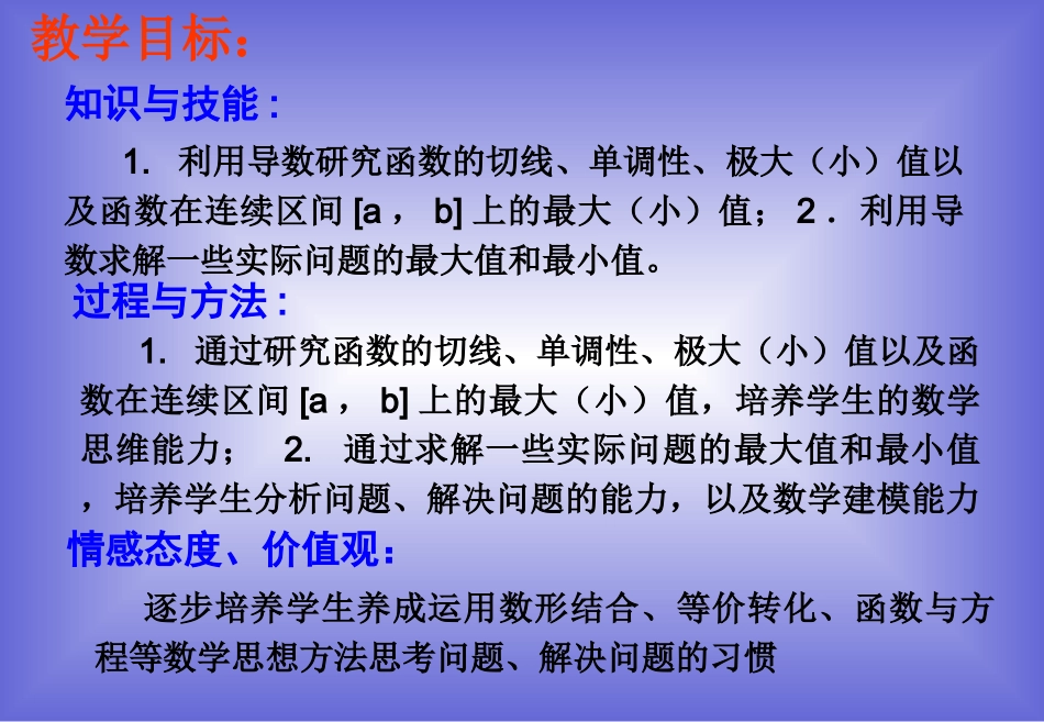 北师大版高中数学选修2-2第三章《导数应用》导数应用小结与复习_课件_第2页