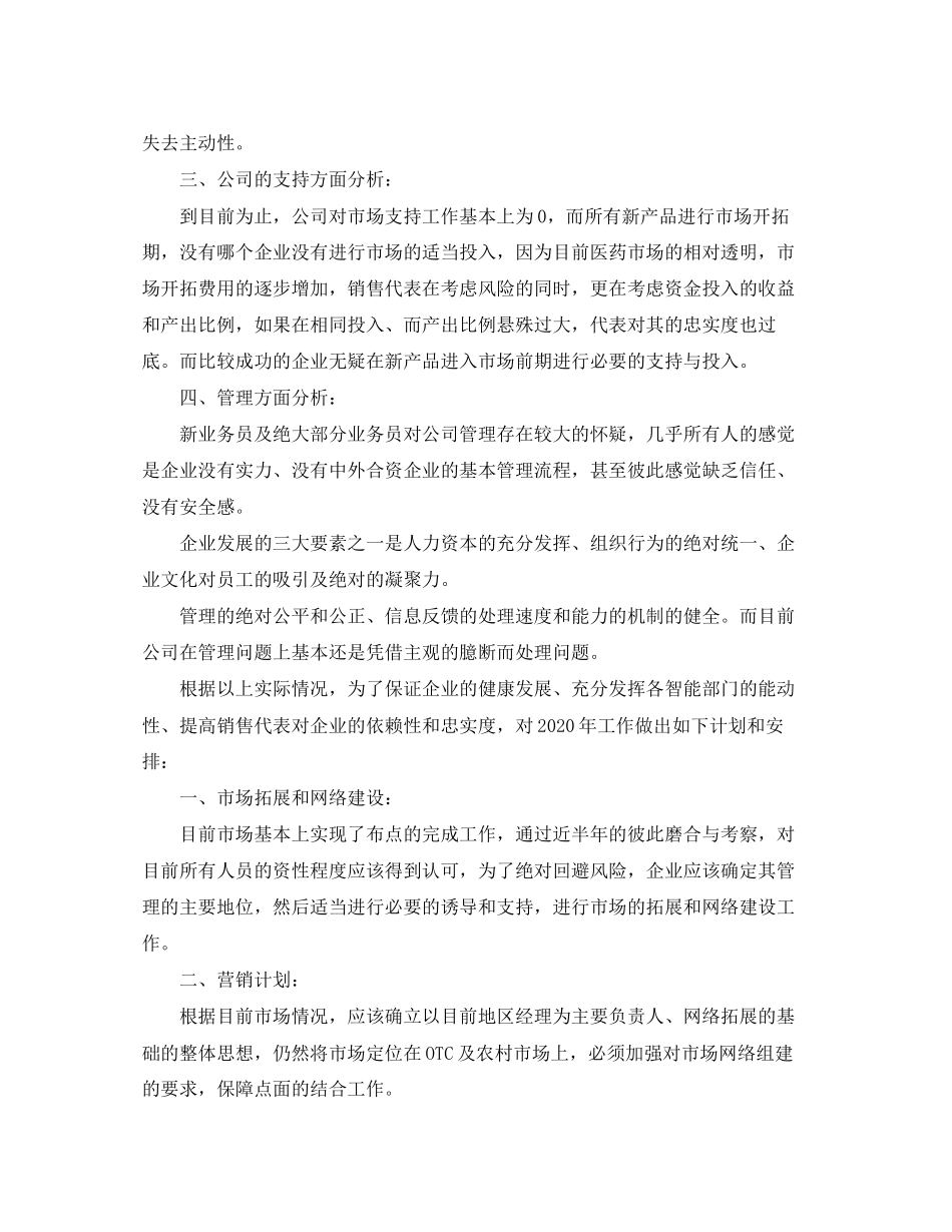 医药销售的工作计划_第2页