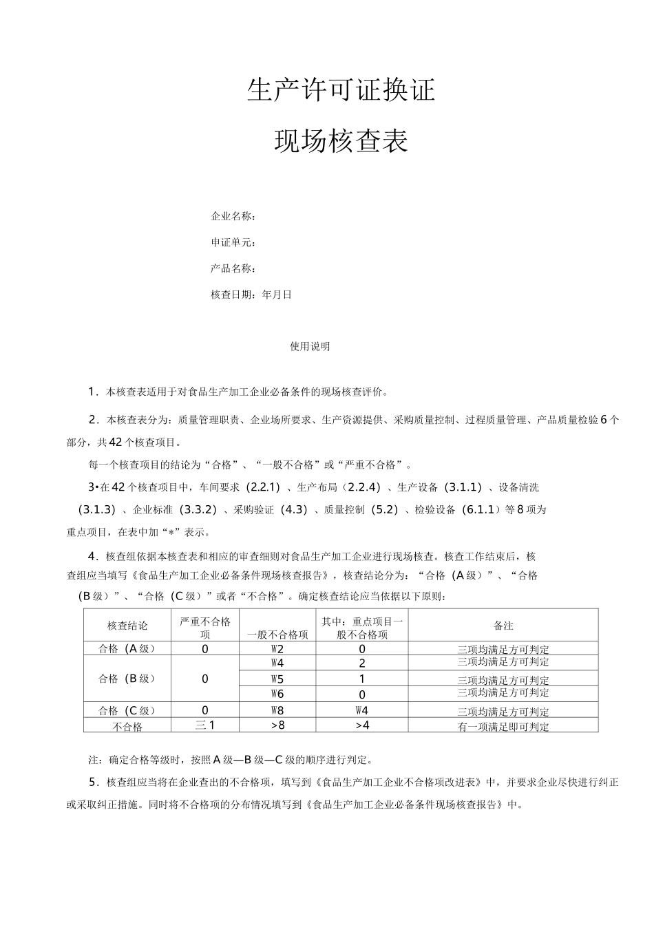 生产许可证现场核查表_第1页