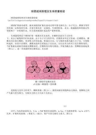 球团成球原理及生球质量检验