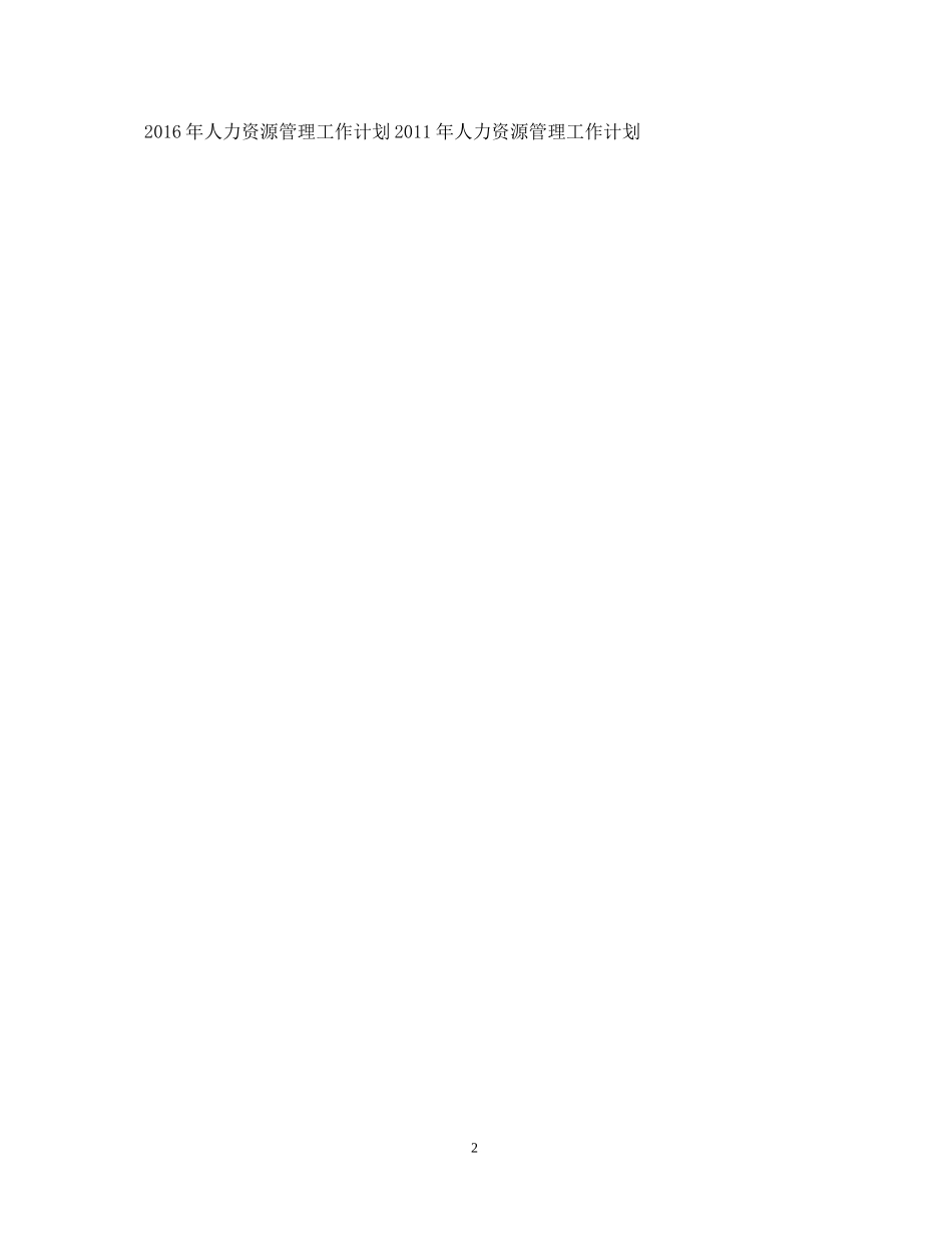 人力资源管理工作计划_第2页