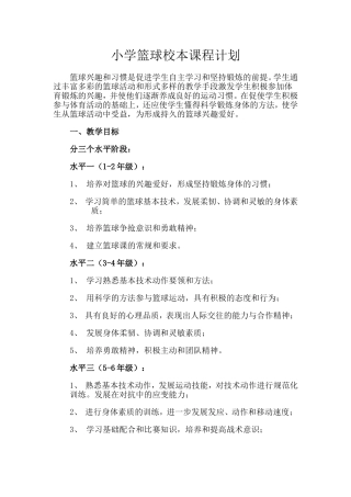 篮球训练计划