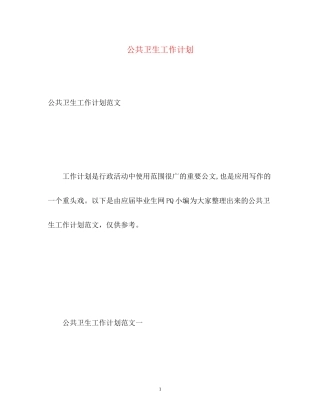 公共卫生工作计划3